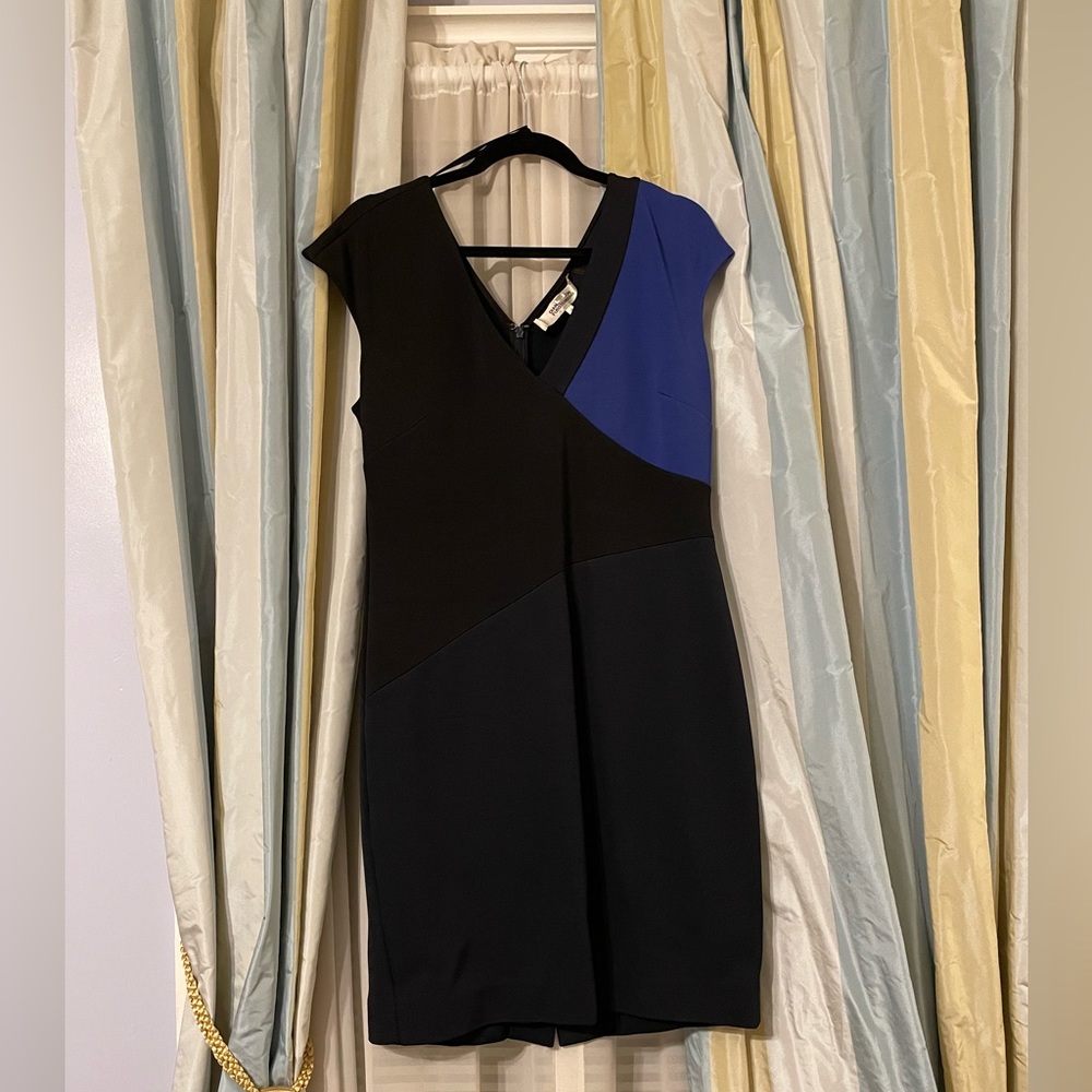 Black, Blue, Grey Sleeveless Dress